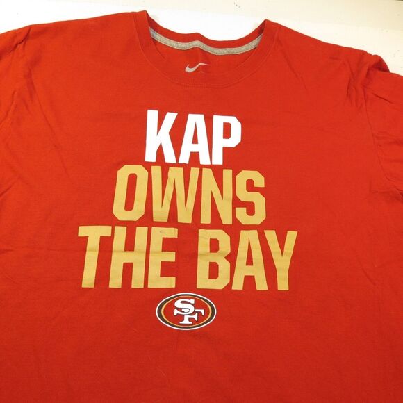 NIKE KAP OWNS THE BAY SAN FRANCISCO 49ERS FOOTBALL Colin Kaepernick T SHIRT XXL - Picture 1 of 5